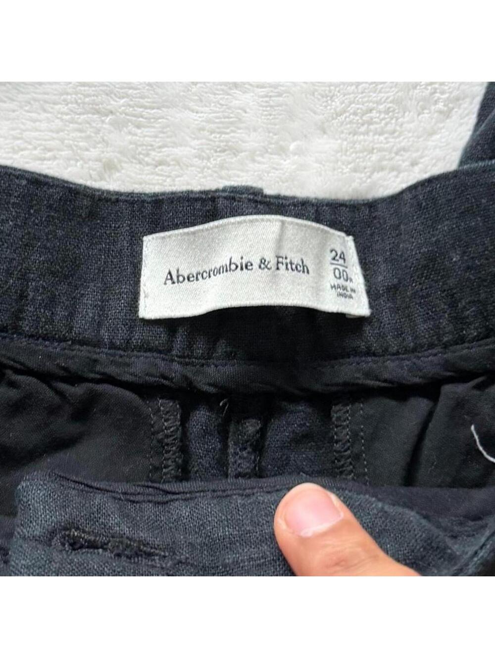 Abercrombie & Fitch black linen pants - Picture 2 of 4